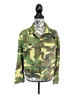 DOLAN ANTHROPOLOGIE Embroidered Camo Utility Jacket